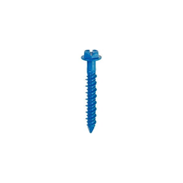 Itw TAPCON Concrete Screw, 1/4" Dia., Hex, 3 1/4 in L, Blue Climaseal 24301 - main